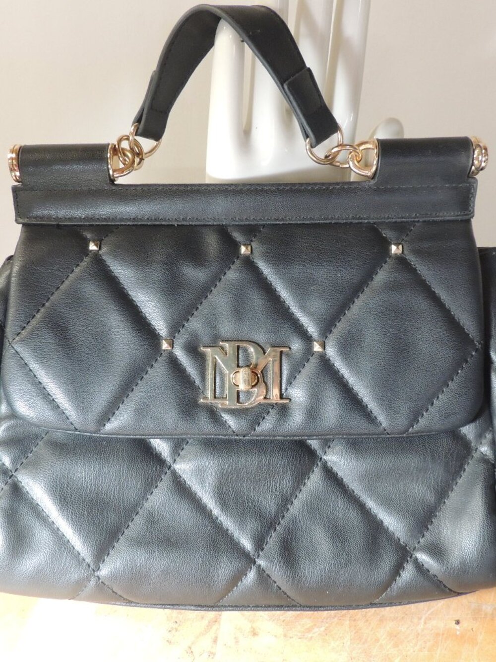 Badgley Mischka Large Diamond Quilted Purse Bag